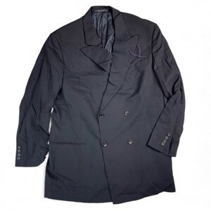 Armani Collezioni AUTHENTIC Men's Charcoal 100% Wool BLACK Jacket Size 46 L